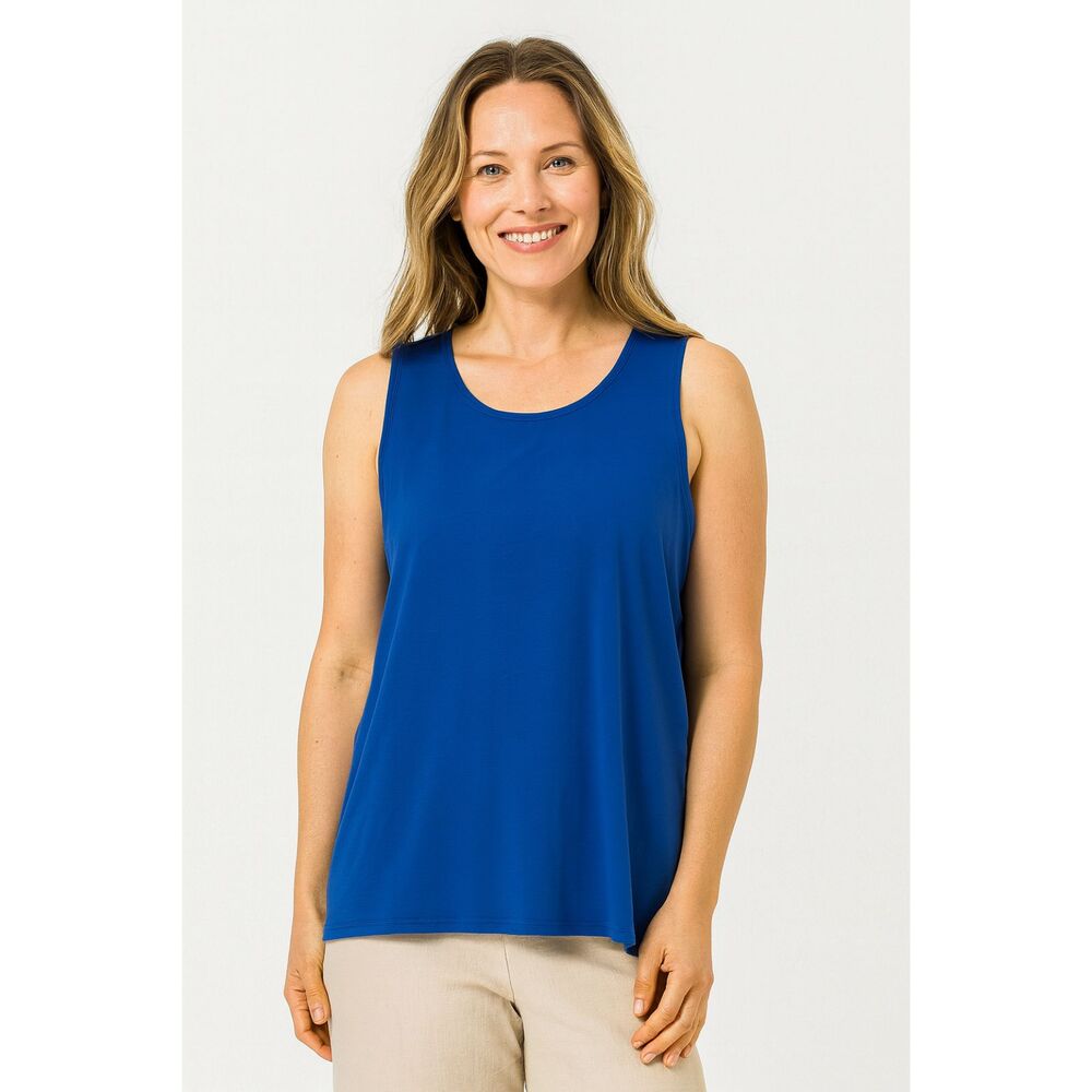 Eileen Fisher Royal Blue Sleeveless Scoop Neck Tank Top | Size XL